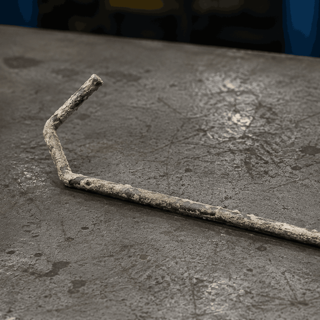 Powder coating hook with excessive powder coating buildup